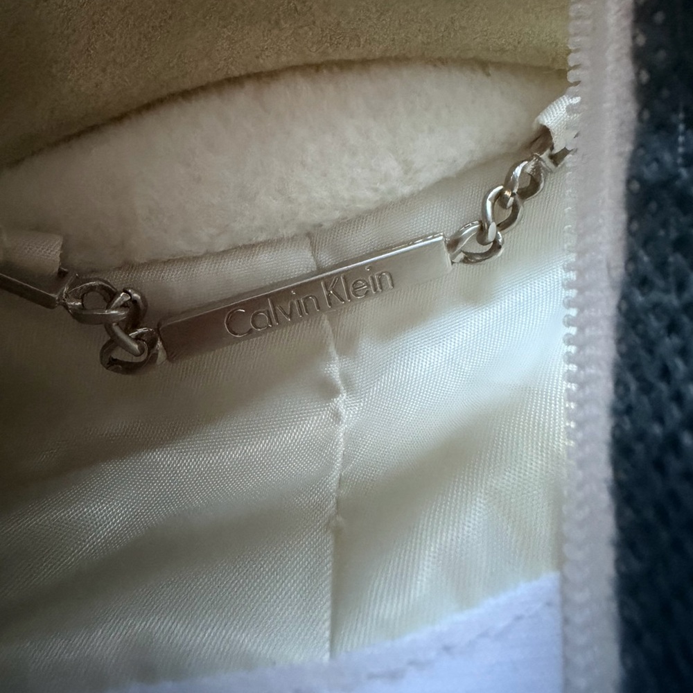 Calvin Klein Cream Single-Breasted Wool-Blend Long Coat - Picture 13 of 13